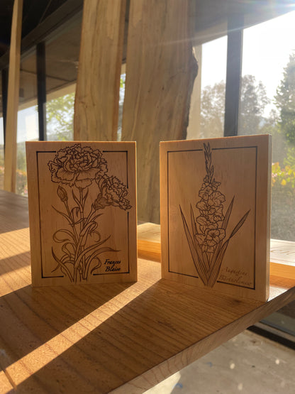 Personalized Flower Engraved Tiles