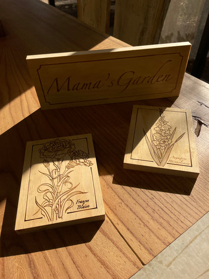 Personalized Flower Engraved Tiles